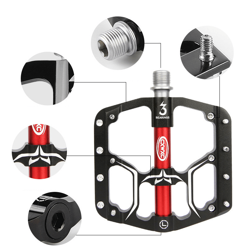 CXWXC V15 Bike Pedals 3 Sealed Bearings Anti-Slip Ultralight Mountain Bicycle Wide Platform Pedals - MRSLM