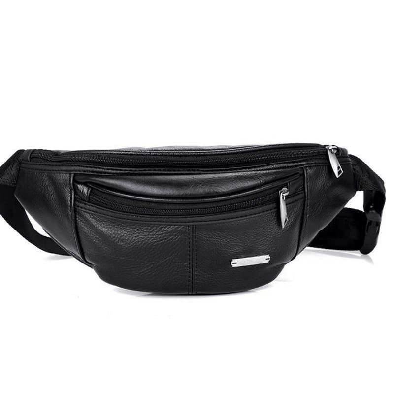 Men Leather Waist Wallet Bag Shoulder Bag Chest Bag Sling Bag Outdoor Sports Camping Travel - MRSLM