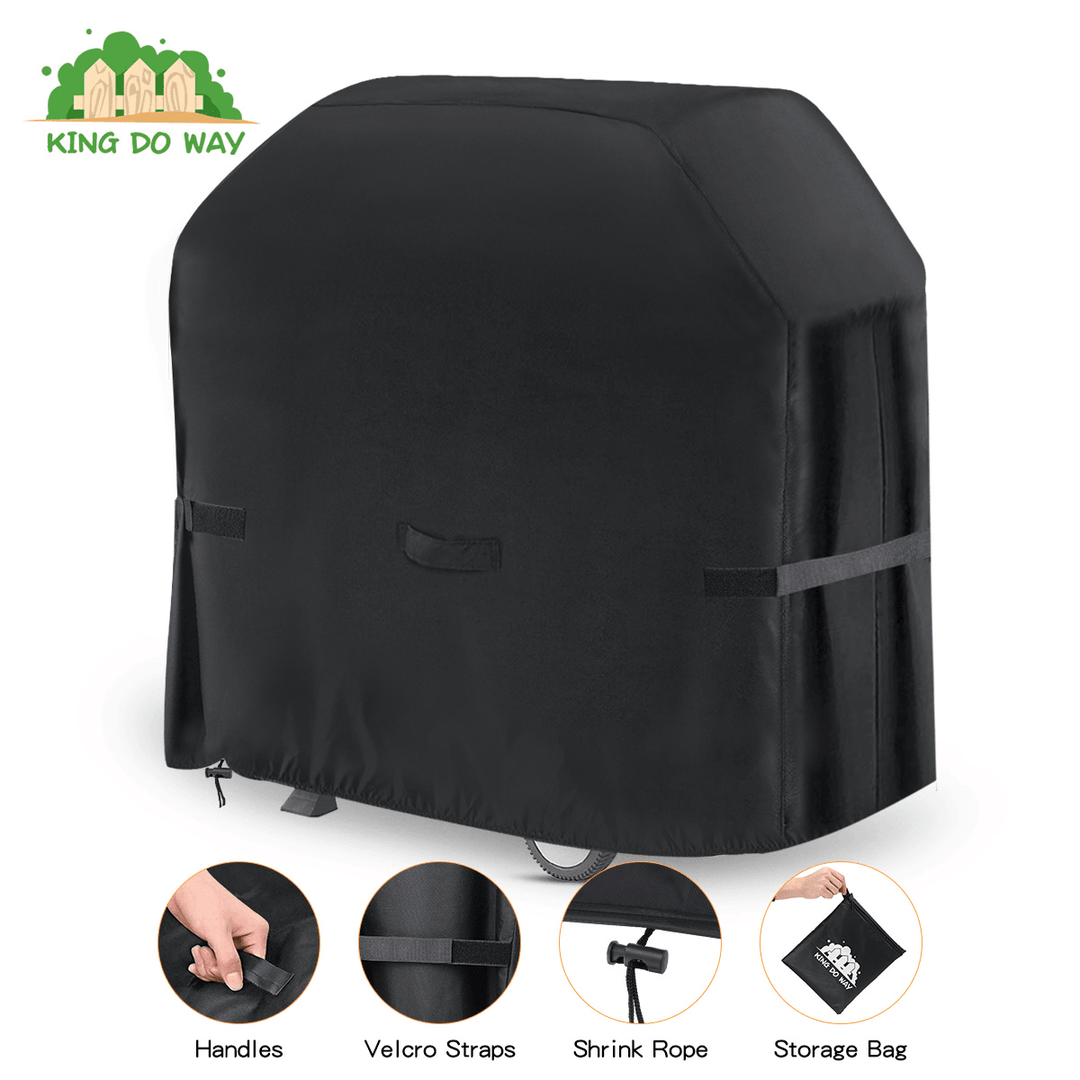 58 Inch Grill Cover Heavy Duty Waterproof BBQ Grill Cover with Handle Straps Storage Bag and Shrink Rope Outdoor Ripproof Dust-Proof Anti-Uv for Weber Brinkmann Outback Char-Broil - MRSLM