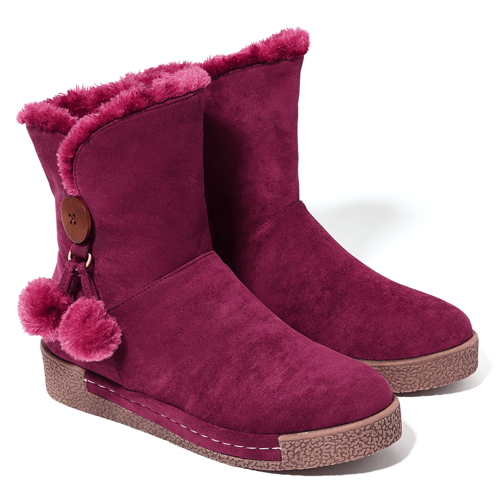 LOSTISY Women Zipper Boots Plush Fur Warm Snow Boots - MRSLM