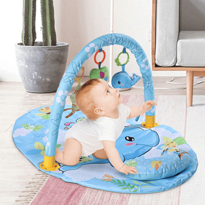 Baby Gym Play Mat Educational Rack Toys Baby Gym Mat with Music Lights Infant Fitness Carpet Gift for Kids - MRSLM