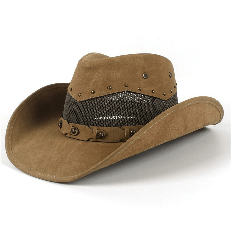 Men'S Hat Spring Western Cowboy Hat Summer Fashion Big Eaves Green - MRSLM