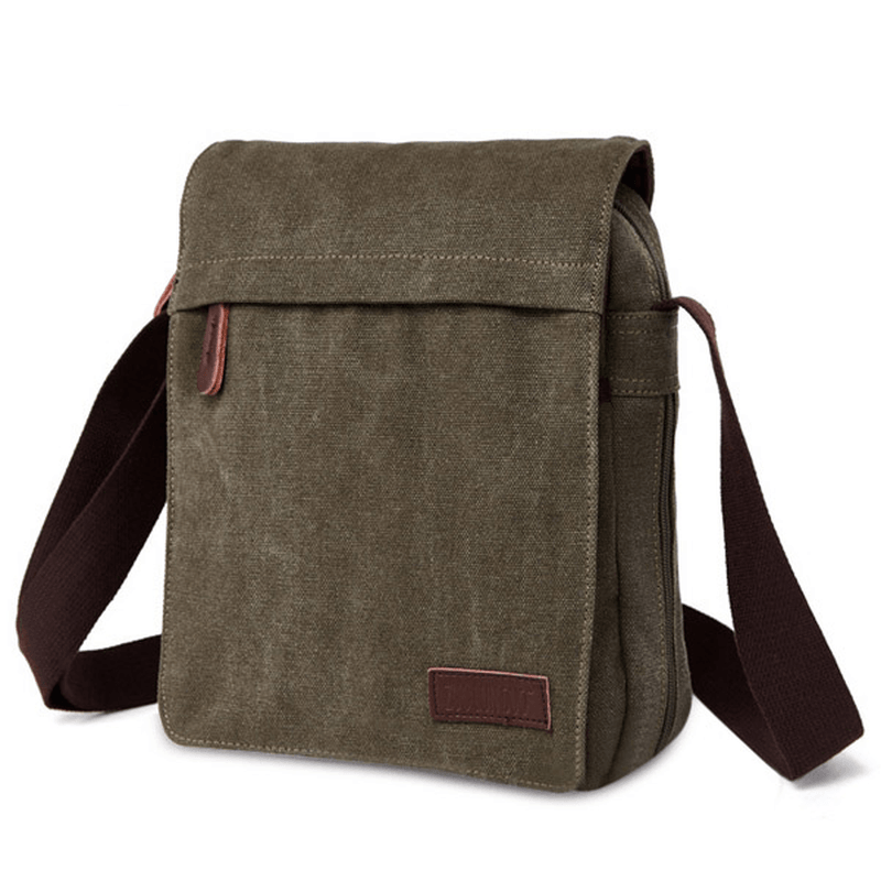 Men Women Canvas Leisure Multi Pocket Crossboby Bag Capacity Shoulder Bag - MRSLM