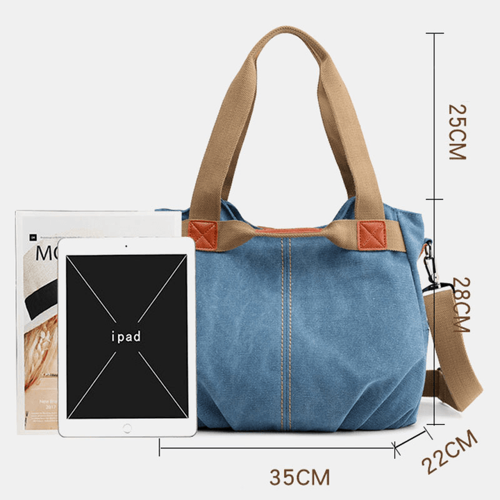 Women Large Capacity Canvas Handbag Shoulder Bag Crossbody Bags - MRSLM