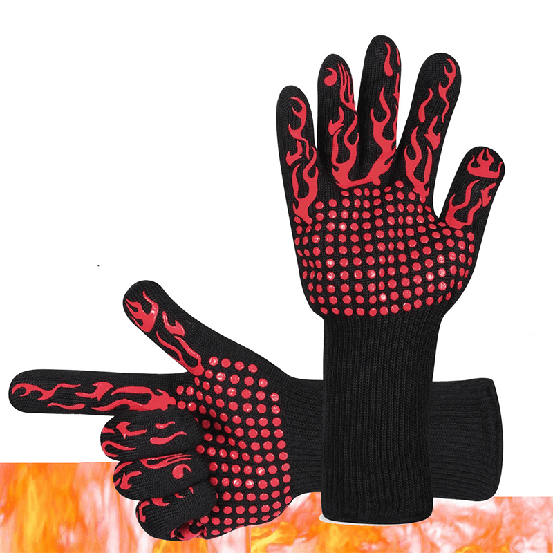 BBQ Flame Retardant Anti-Slip Insulation Waterproof Oil and Cold Protection Heat Preservation Cooking Gloves - MRSLM