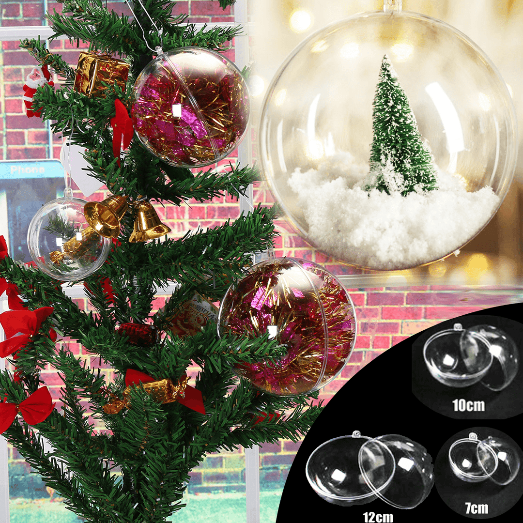 10Pcs 50/70/100/120Mm Christmas Magic Ball Clear Transparent Tree Balls Bauble Christmas Ornament Home Decorations Gift - MRSLM