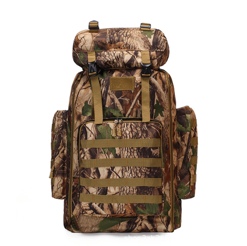 80L Waterproof Molle Camo Tactical Backpack Military Army Camping Backpack Travel Rucksack Outdoor Hiking Climbing Bag - MRSLM