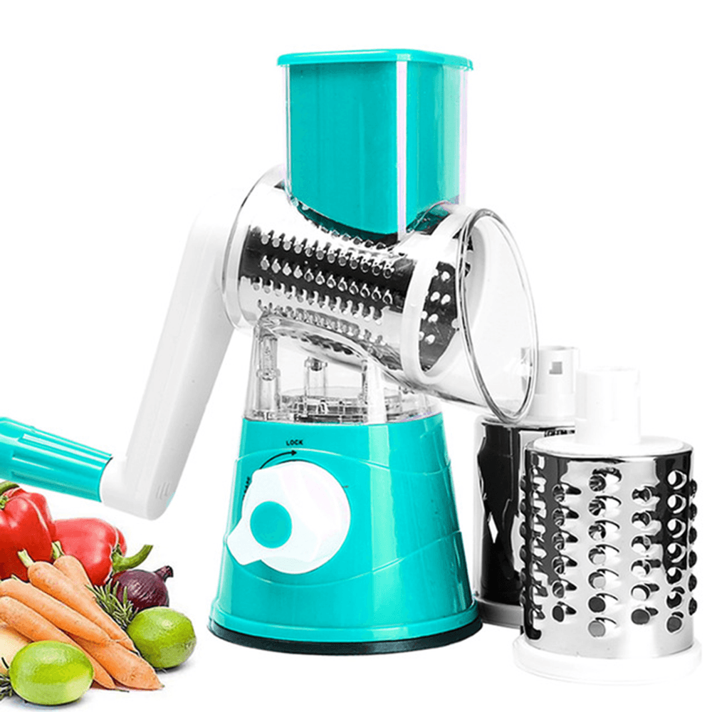 3 in 1 Vegetable Slicer Manual Kitchen Accessories Vegetable Chopper round Grater Cutter Potato Spiralizer Home Gadget Tool - MRSLM