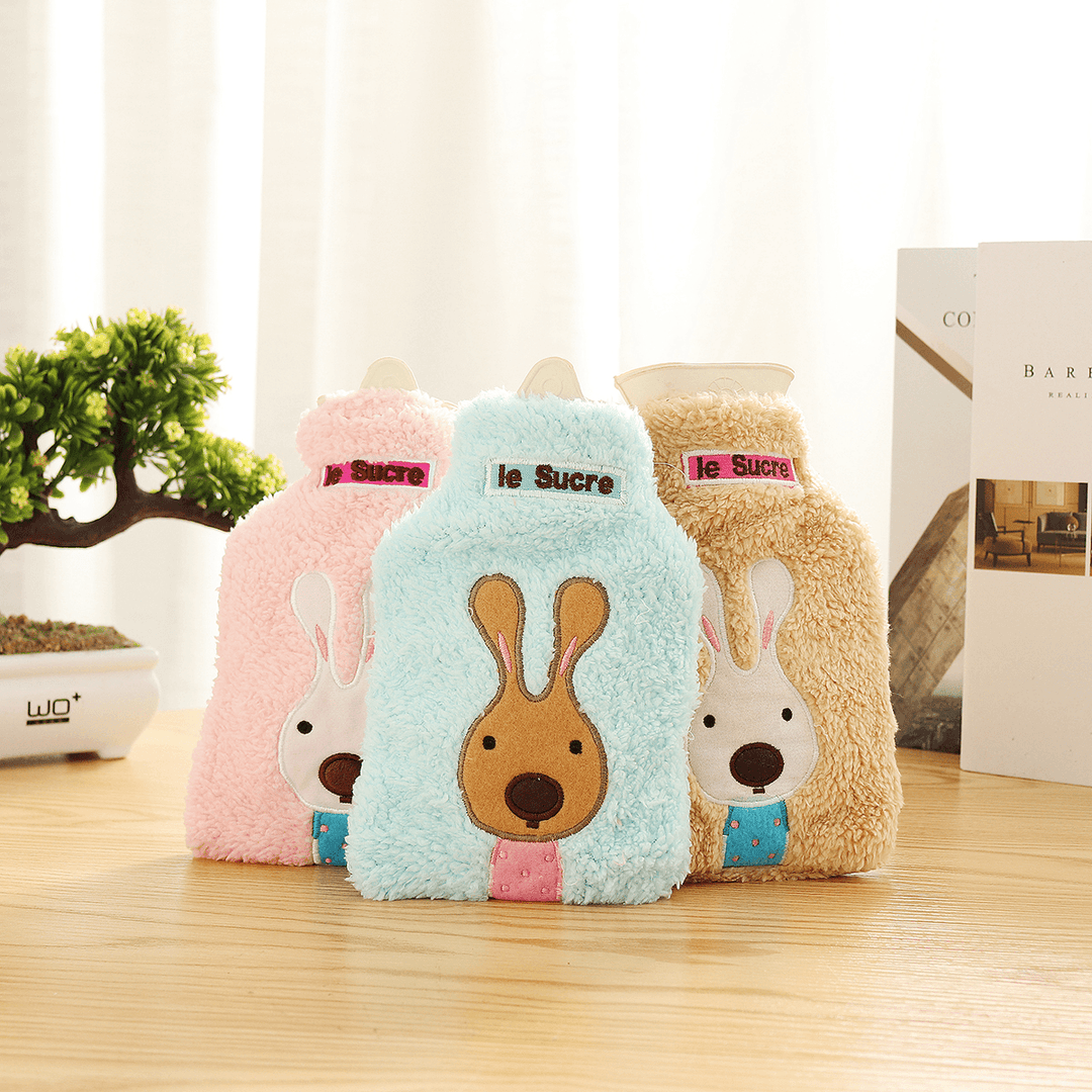 34X22Cm Portable Hot Water Bottle Bag Creative Cute Cartoon Rabbit Hand Warmer - MRSLM