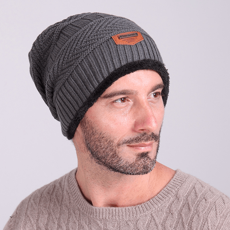 Men Knitted Slouch Beanie Hat - MRSLM