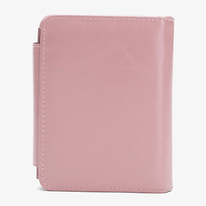 Women Trifold Short Multifunction Wallets PU Leather 13 Card Slot Card Holder Coin Purse Money Clip - MRSLM