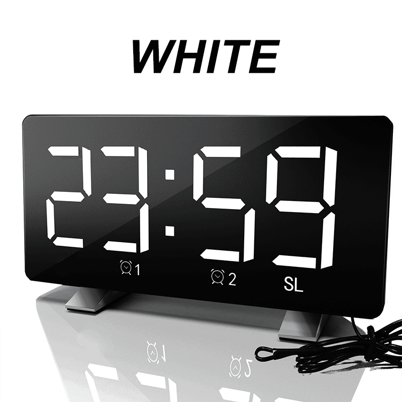 Digital FM Radio Dimmer LED Dual Alarms USB Charging Port Alarm Clock - MRSLM