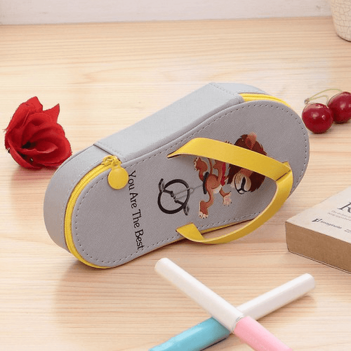 Cute Fruit Flip-Flops Creative Slippers Pencil Bag School Office Stationery Supplies Pencil Case - MRSLM