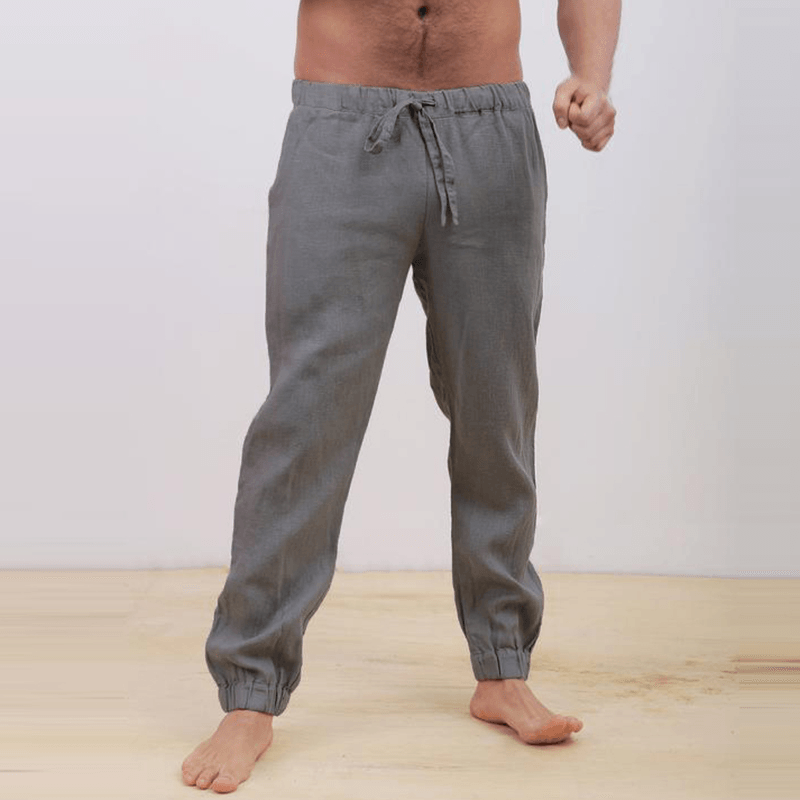 Mens Cotton Breathable Elastic Waist Casual Pants - MRSLM