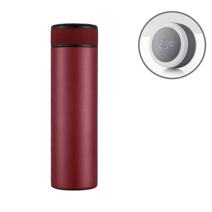 Ipree® 500Ml LCD Temperature Display Water Bottle Stainless Steel Vacuum Thermos Insulated Cup - MRSLM