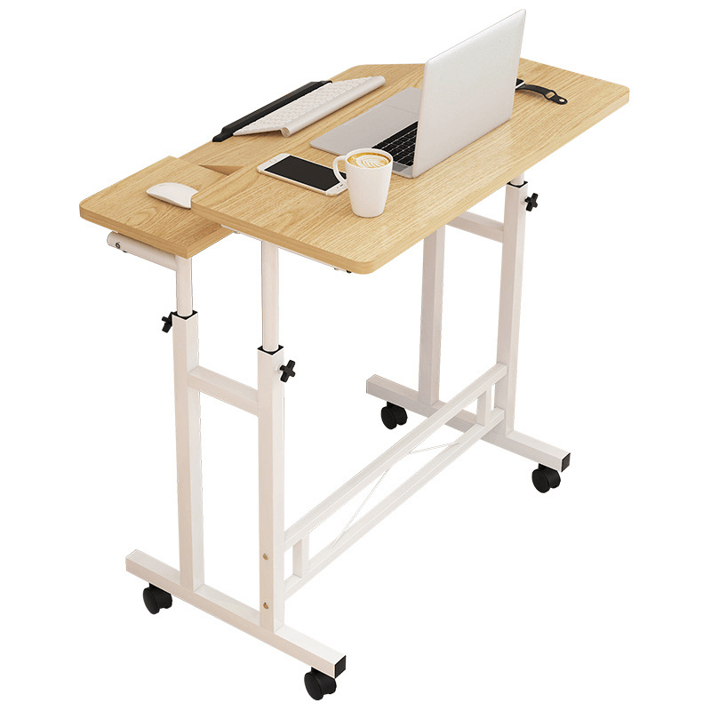 Lifting Laptop Table Adjustable Height Desk Standing Computer Table with Wheel Mobile Bedside Table for Home Office - MRSLM