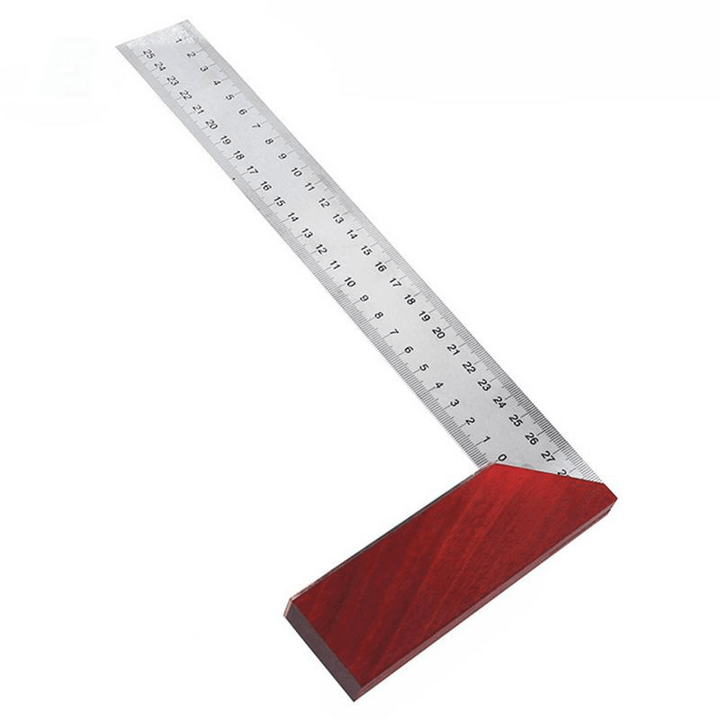 90 Degree Square Feet Mahogany Handle Thickened Stainless Steel Square Ruler Protractor 300MM Tool Accessories - MRSLM