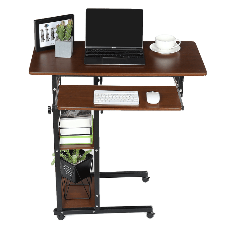 Office Laptop Desk Rolling Adjustable Portable Table Cart Computer Mobile Stand for Home Office - MRSLM