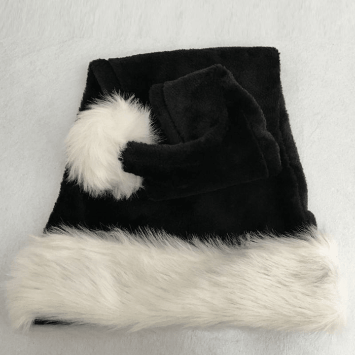 Black Plush Hat Adult Christmas - MRSLM