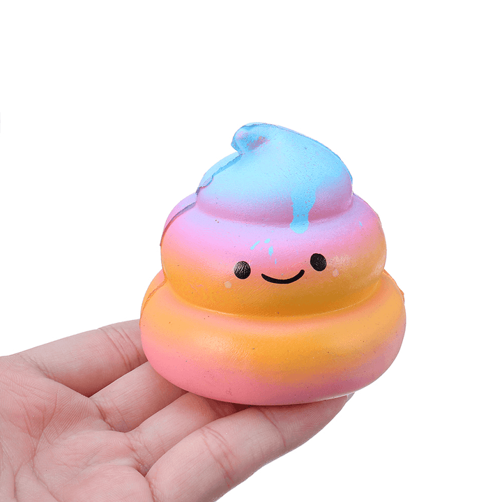 Ranbow Squishy Poo Soft Toy Slow Rising Phone Pendant with Packing - MRSLM