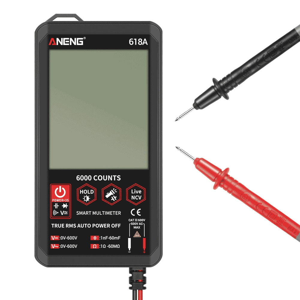 ANENG 618A Digital Multimeter Professional Smart Touch DC Analog True RMS Auto Tester Capacitor NCV Testers Meter - MRSLM