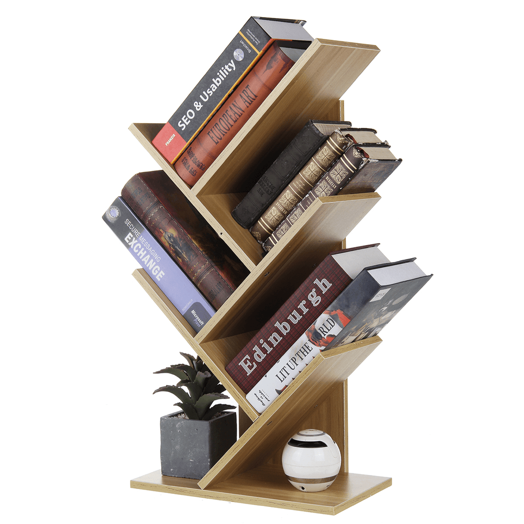 3/5 Layers Small Bookshelf Tree-Shaped Multi-Layer Wooden Storage Rack Standing Shelves Home Office Desktop Bookcase Simple Children'S Room Decor - MRSLM