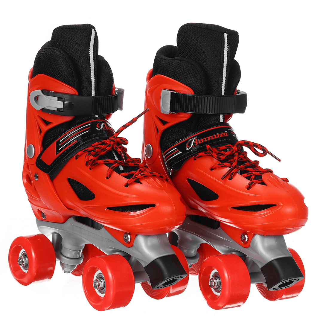 Kids Adjustable 4 Wheel Quad Roller Skates Boots Rollerblades for Childrens Adult - MRSLM