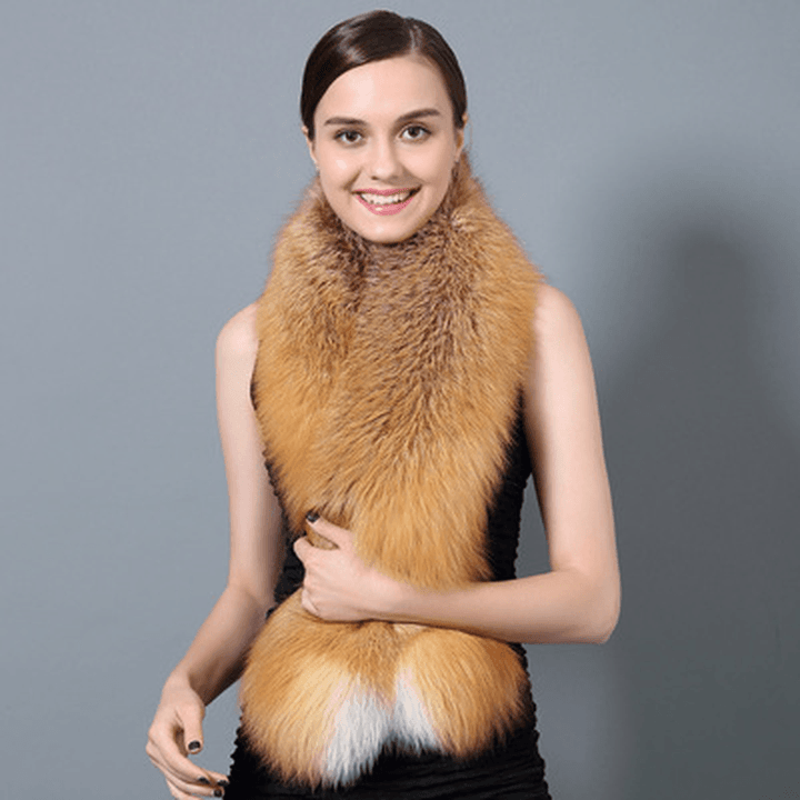 Korean Fashion All-Match Fur Scarf Ladies Winter Fox Fur Collar Thick Warm Fur Collar - MRSLM