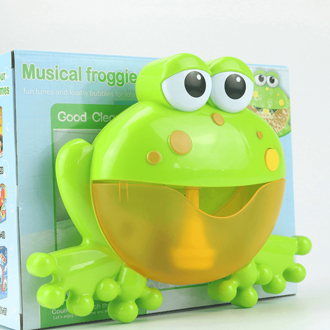 Big Frog Automatic Bubble Blower Music Bubble Maker Baby Bath Toy Bathtub Soap Bubble Machine - MRSLM