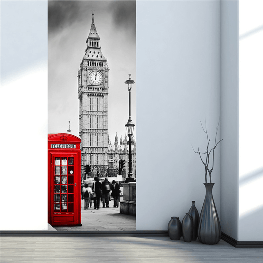 3D Art Door Wall Fridge Sticker Big Ben Decal Self Adhesive Mural Scenery Home Decor - MRSLM