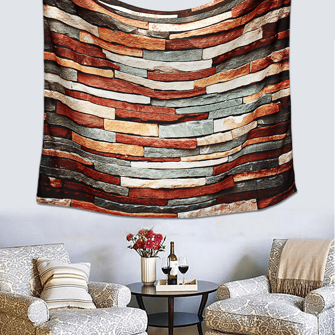 3D Art Decorations Brick Stone Print Pattern Bedspread Wall Hanging Tapestry Home Room Decor - MRSLM