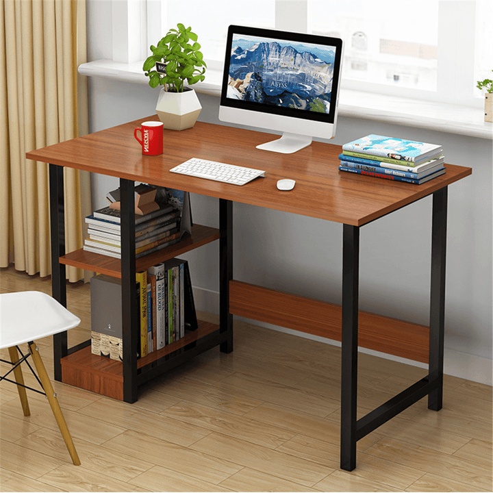 Writing Study Table Computer Desk PC Office Home Workstation Book Shelf Wooden - MRSLM