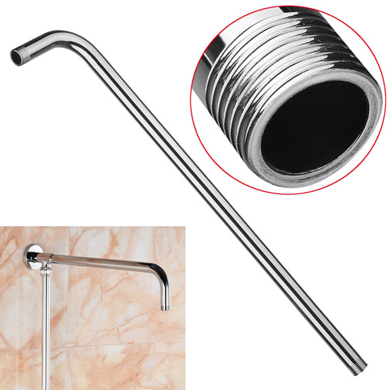 50X10Cm Stainless Steel Silver Shower Head Bracket Wall Mounted Tube Bathroom Accessories - MRSLM