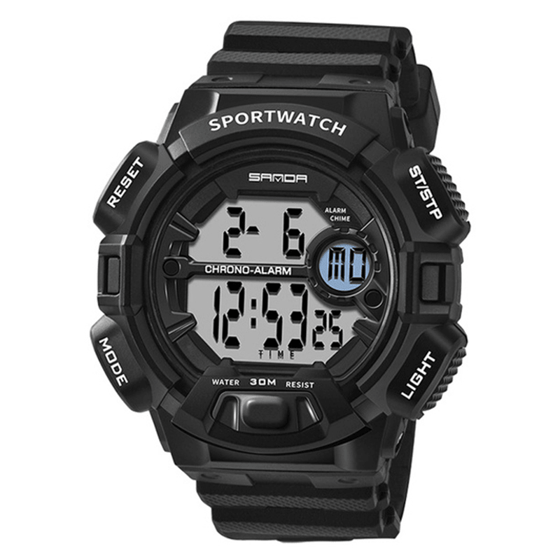 SANDA 319 Digital Watch Luminous Display Calendar Alarm Stopwatch Watch Outdoor Sport Watch - MRSLM