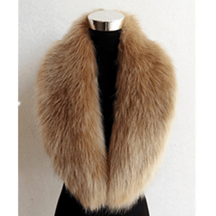 Faux Fox Fur Ladies Shawl Big Fur Collar Scarf - MRSLM