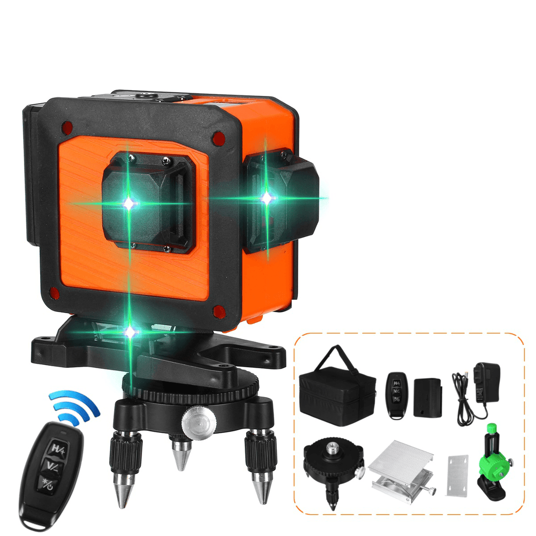 12 Line Laser Level Green Light Auto Self Leveling Cross 360° Rotary Measuring - MRSLM