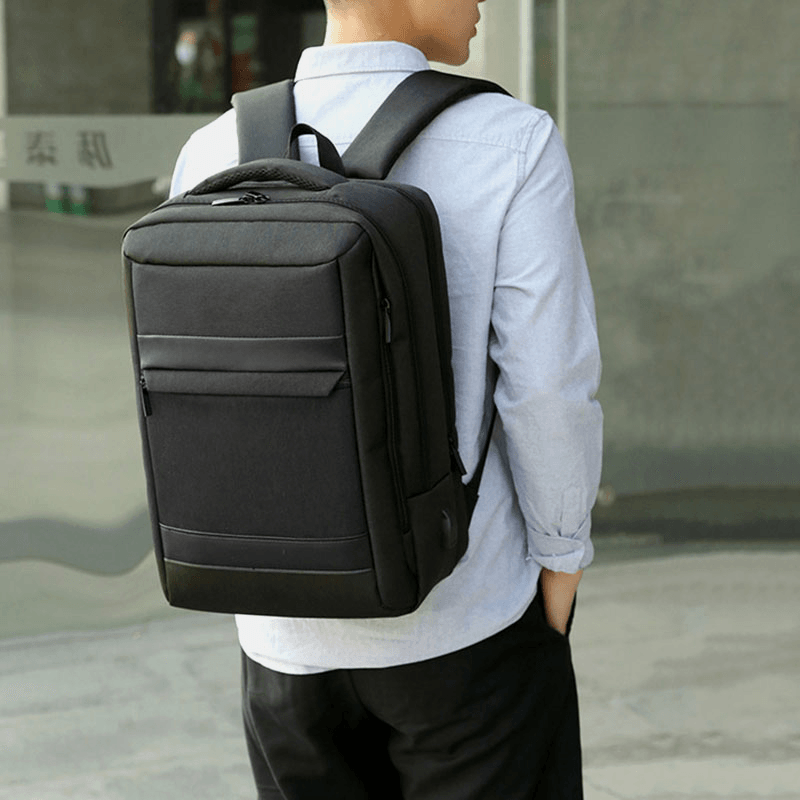 Men USB Charging Waterproof Large Capacity Business Travel 16 Inch Laptop Bag Travel Bag Backpack - MRSLM