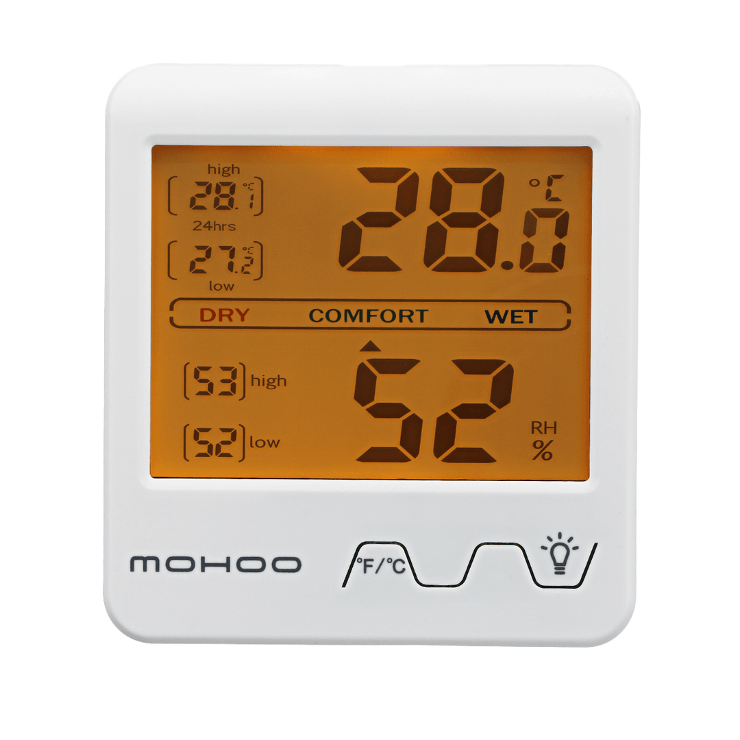 MOHOO Indoor Thermometer Hygrometer Digital Hygrometer Thermometer Temperature and Humidity Meter with Backlight for Room Home Greenhouse - MRSLM