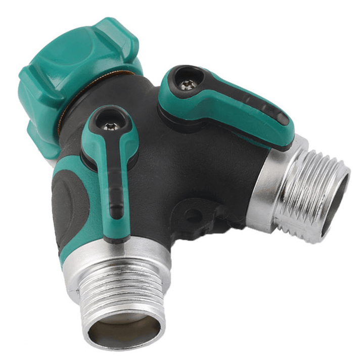 3/4 Inch Garden Hose 2 Way Splitter Valve Water Pipe Faucet Connector US Standard Thread - MRSLM