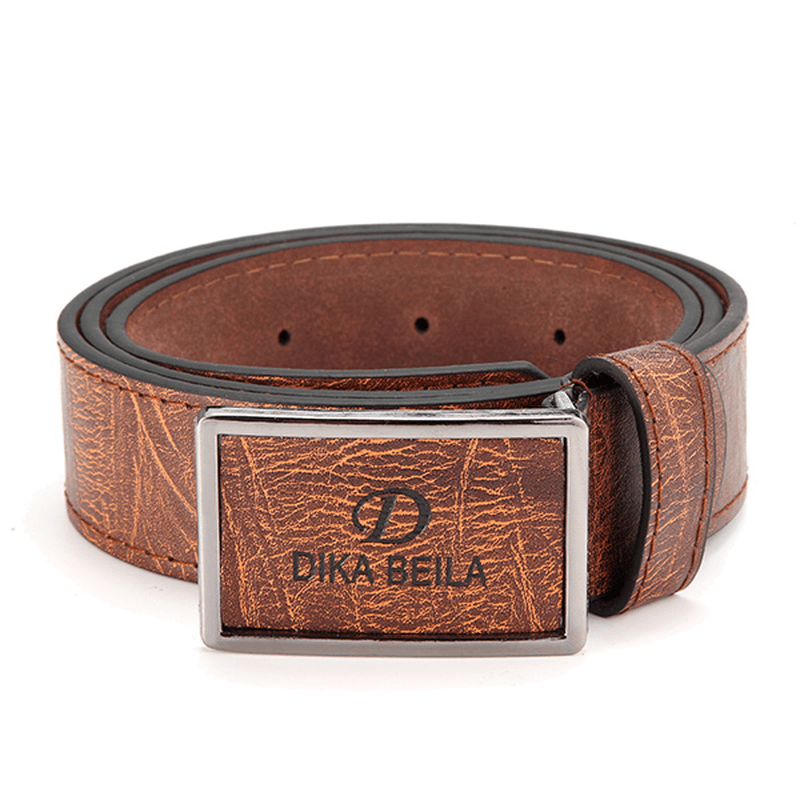 Mens PU Leather Alloy Needle Buckle Belt Belts Casual Leisure Pin Buckle Waistband Strap - MRSLM