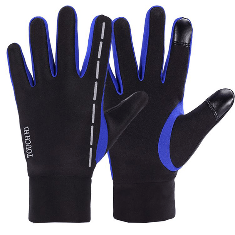 Mens Anti-Skid Fleece Outdoor Cycling Gloves Winter Warm Full Finger Windproof Mittens - MRSLM