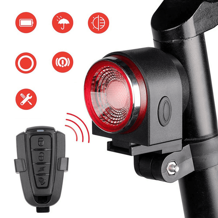 A8 3-Modes Bicycle Rear Light Cycling LED Taillight Personal Security with anti Thief Alarm Remote Control MTB Road Bike Tail Waterproof Light - MRSLM