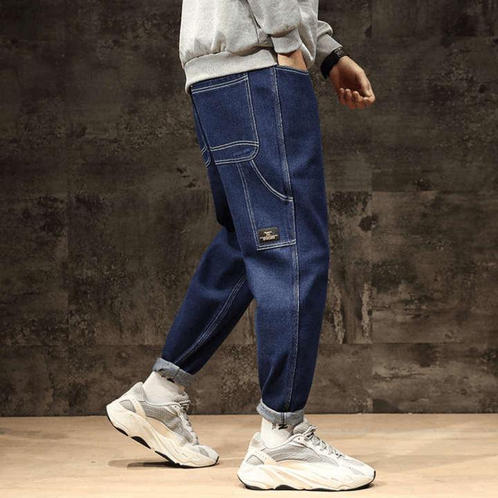 Season New Jeans Men Loose Feet Harem Pants plus Fertilizer XL Wind Trend Youth Casual Trousers - MRSLM