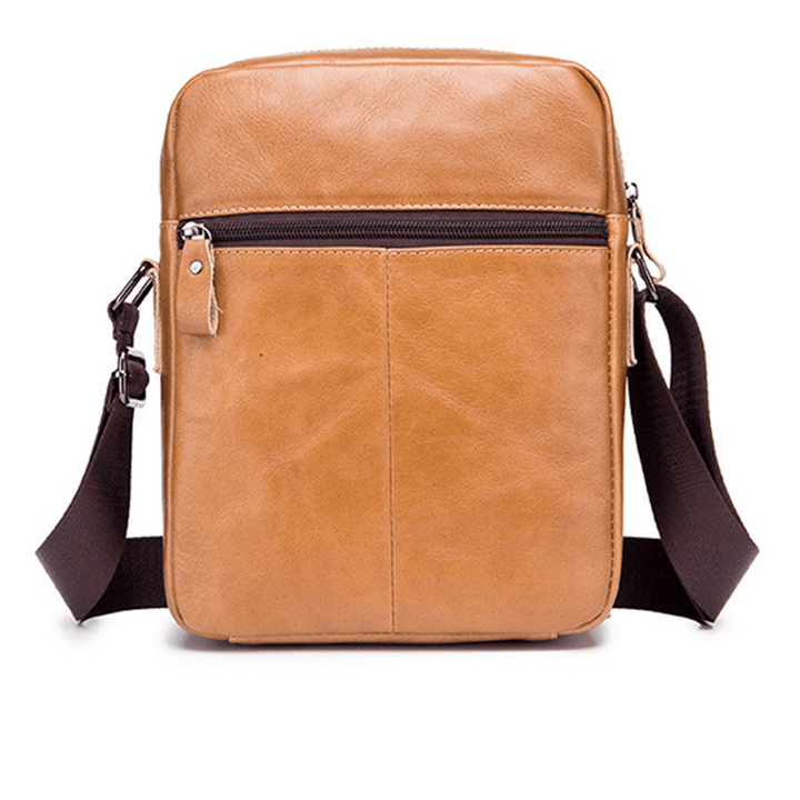 Bullcaptain Men Genuine Leather Solid Crossbody Bag Outdoor - MRSLM