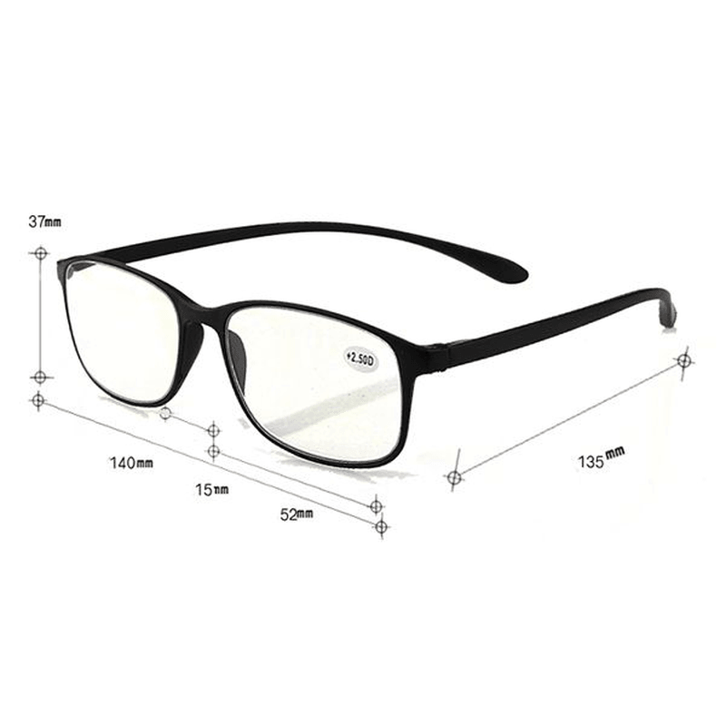 Men Women TR90 Flexible Reading Glasses Ultra-Light Pressure Reduce Eyeglass - MRSLM