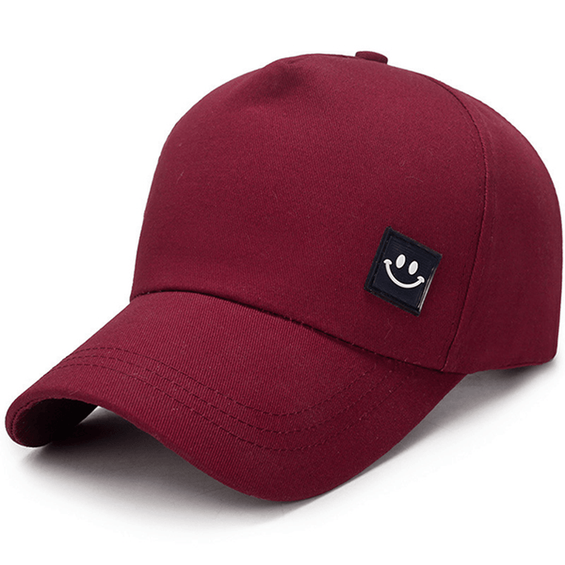 Unisex Canvas Smiling Face Sun Peaked Cap Outdoor Sport Trucker Caps for Men and Women - MRSLM