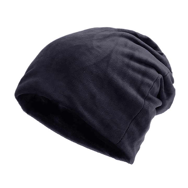 Men Women Solid Velvet Warm Beanie Hat Casual Ear Protection Winter Hat - MRSLM