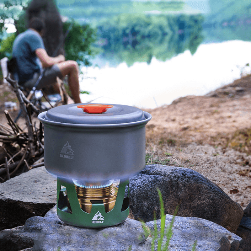 Hewolf HW-1836 Outdoor Portable Alcohol Cooking Stove Mini Burner Furnace Camping Picnic - MRSLM