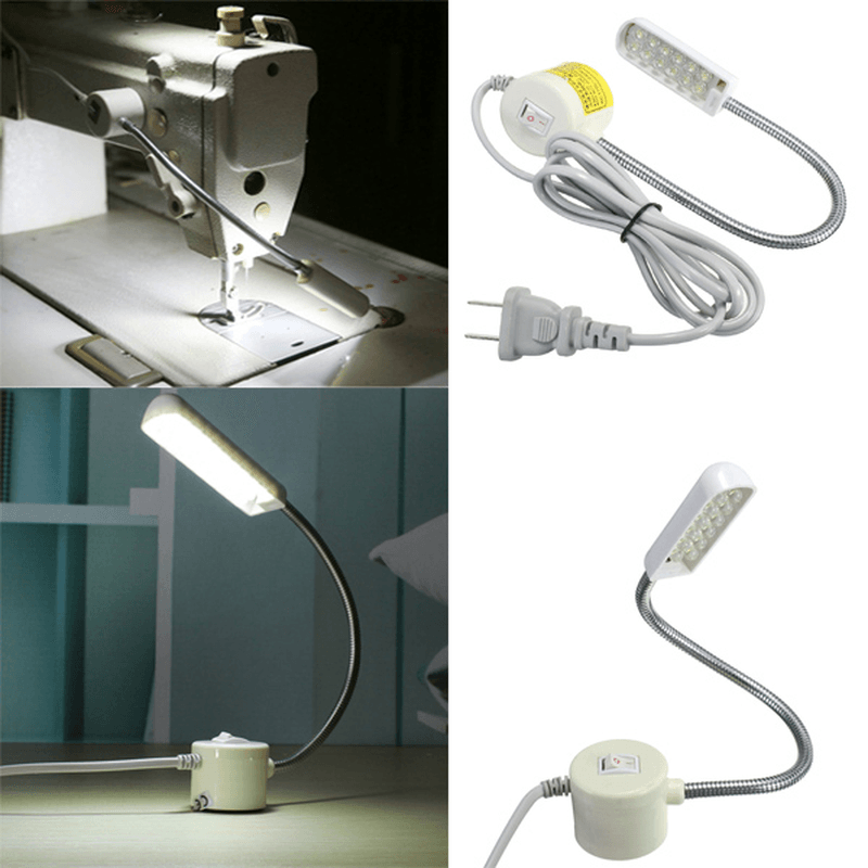 1W 220V Sewing Machine 12 LED Gooseneck Light Magnetic Base with US Plug - MRSLM