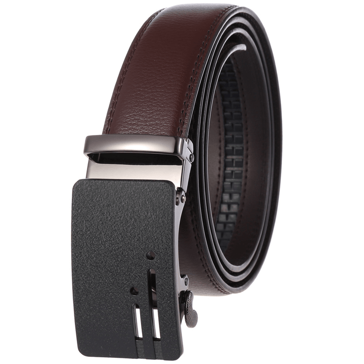 New Automatic Buckle Belt Men'S Belt Two-Layer Leather - MRSLM